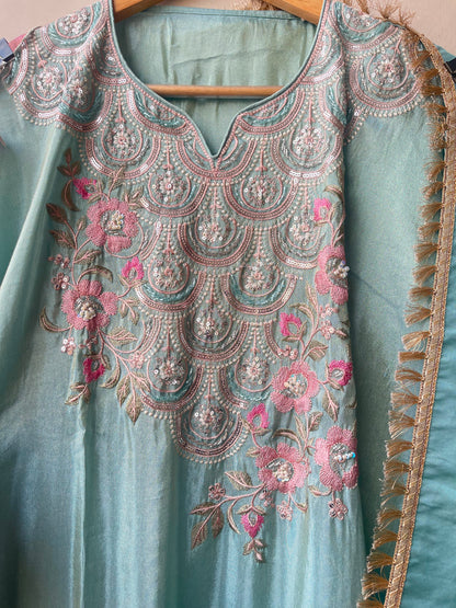 Shimmer silk unstitched ladies suit Rc19145