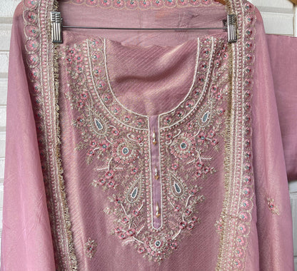Pure banarasi shimmer silk unstitched ladies suit Rc17853 (c)