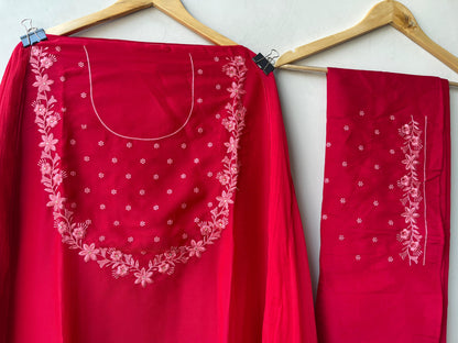 Organza tuile unstitched ladies suit