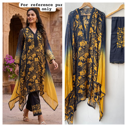 Organza Tuile printed ladies unstitched suit Rc19173