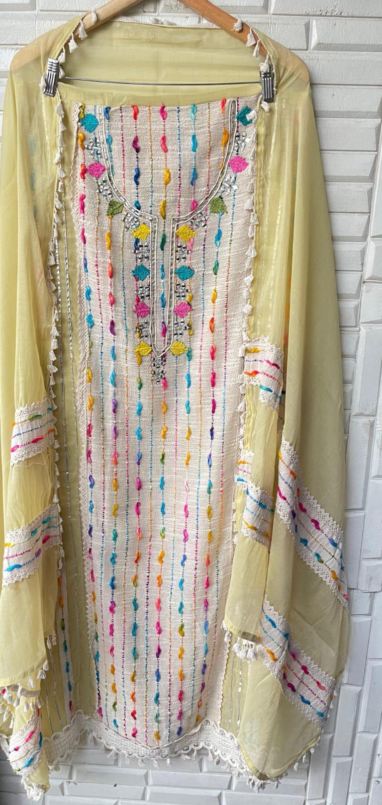 Mul Chanderi Unstitched Ladies suit Rc 17092 (a)