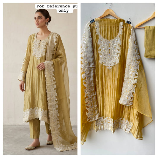 Pure Shimmer Tissue Ladies Unstitched Suit with Patchwork RC-19195(B) - Royal Chic by Priti