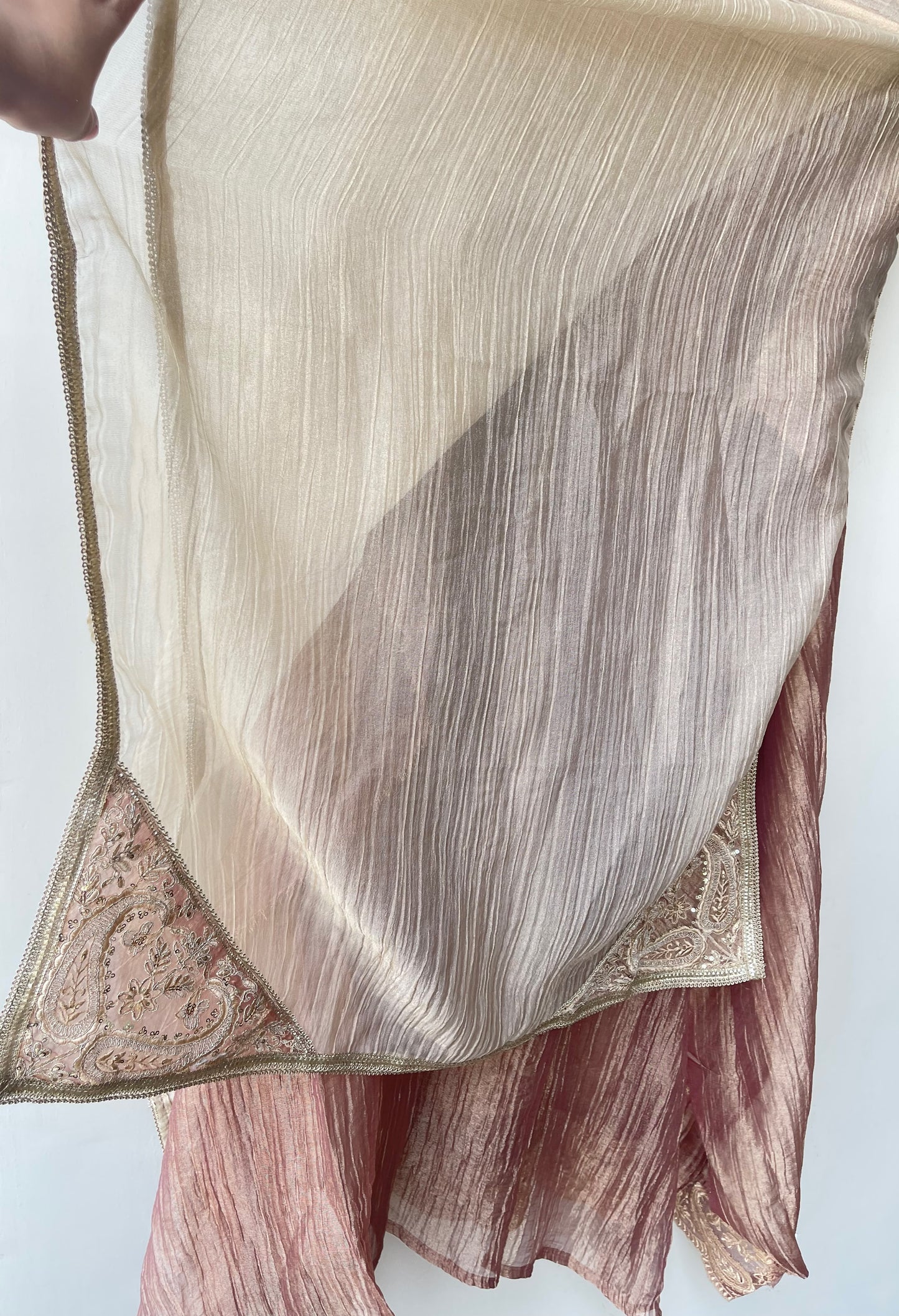 Crushed shimmer tissue ladies unstitched suit Rc19317