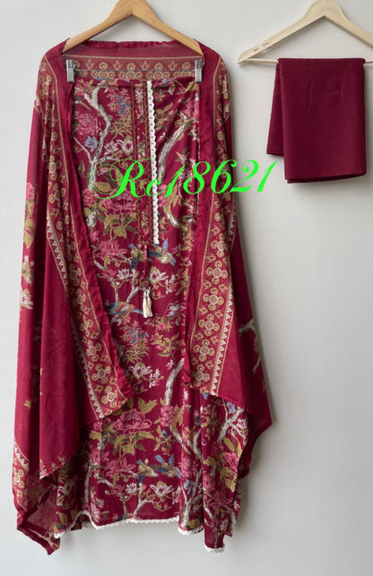 Cotton Printed Unstitched Ladies Suit RC18621 – view 3