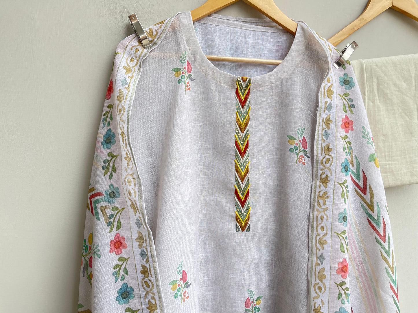 Self Linen Printed Unstitched Ladies Suit RC-18597