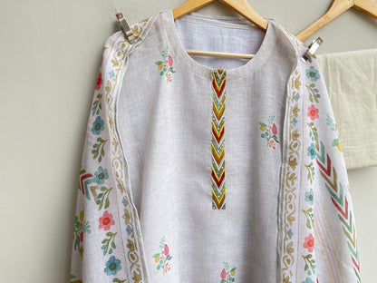 Self Linen Printed Unstitched Ladies Suit RC-18597