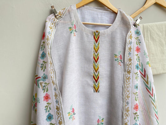 Self Linen Printed Unstitched Ladies Suit RC-18597