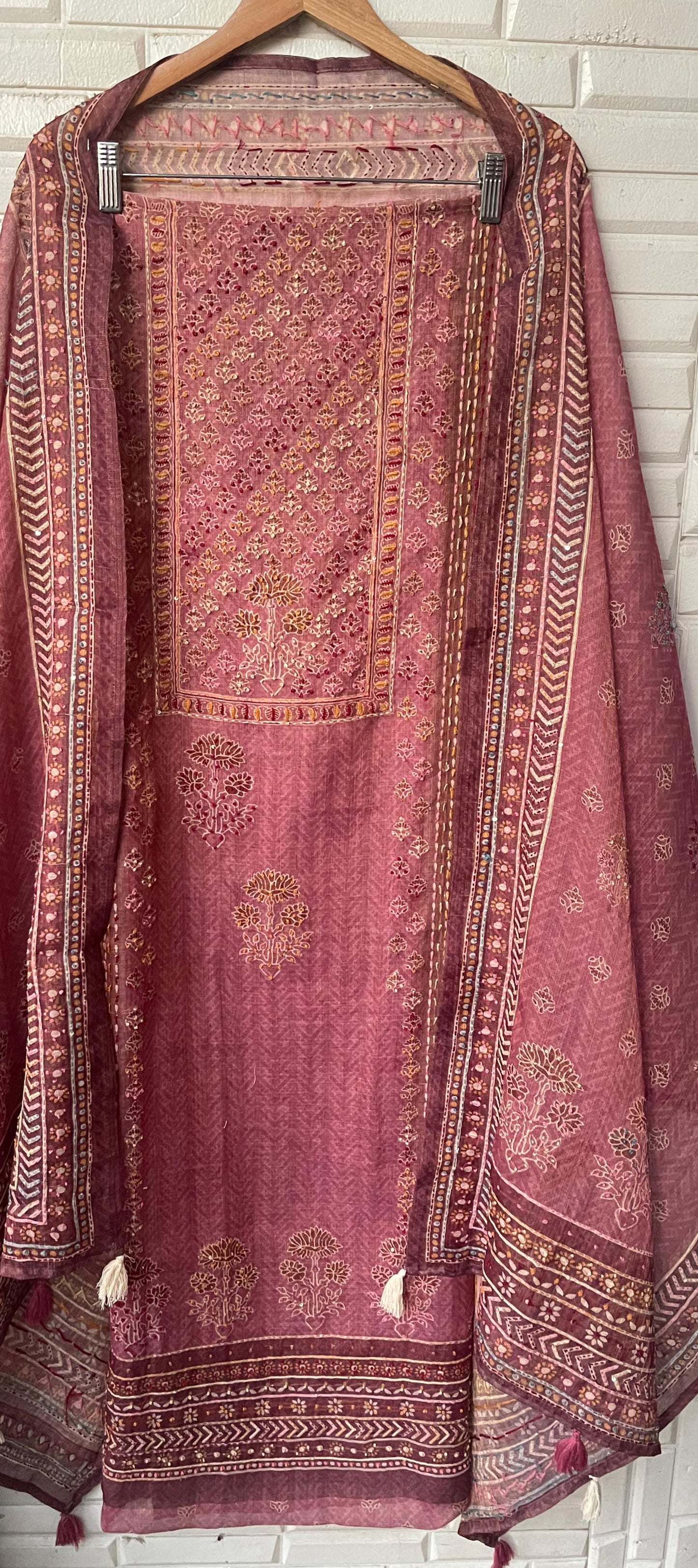 Linen silk unstitched ladies suit Rc17757 (b)