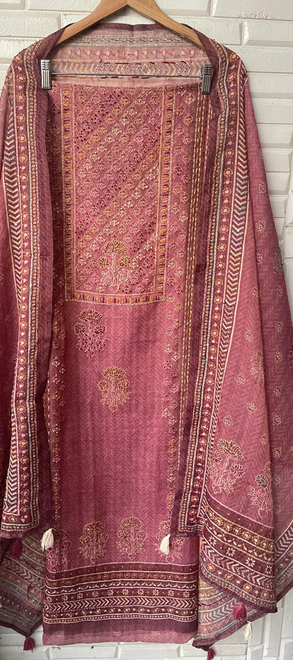 Linen silk unstitched ladies suit Rc17757 (b)