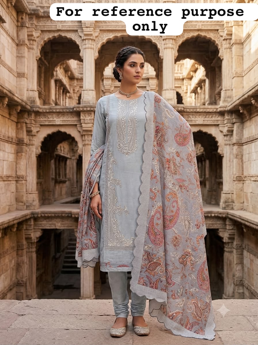 Mul chanderi unstitched ladies suit Rc19119