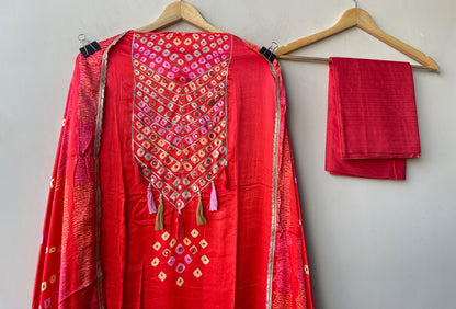 Gajji silk printed unstitched ladies suit Rc19332 (a)