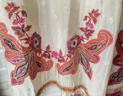 Banarasi shimmer silk unstitched ladies suit Rc17623