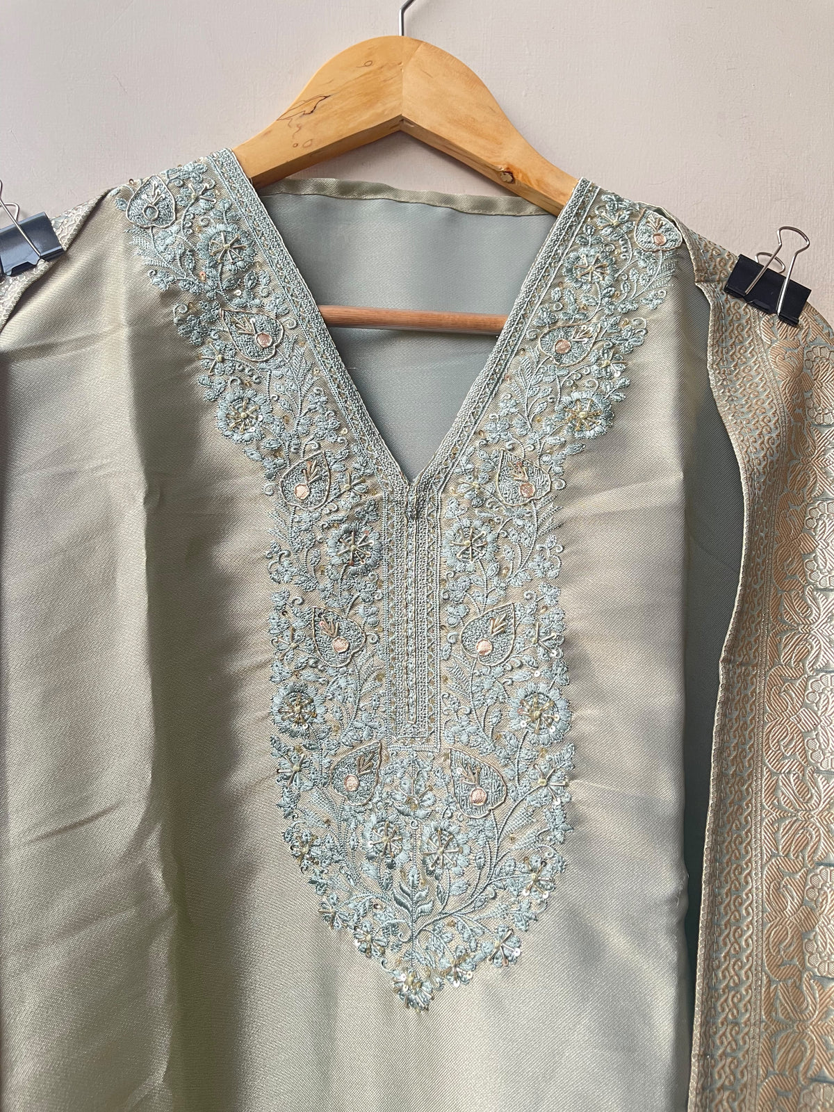 Pure Giraffe Shimmer Silk Luxury Unstitched Suit Set