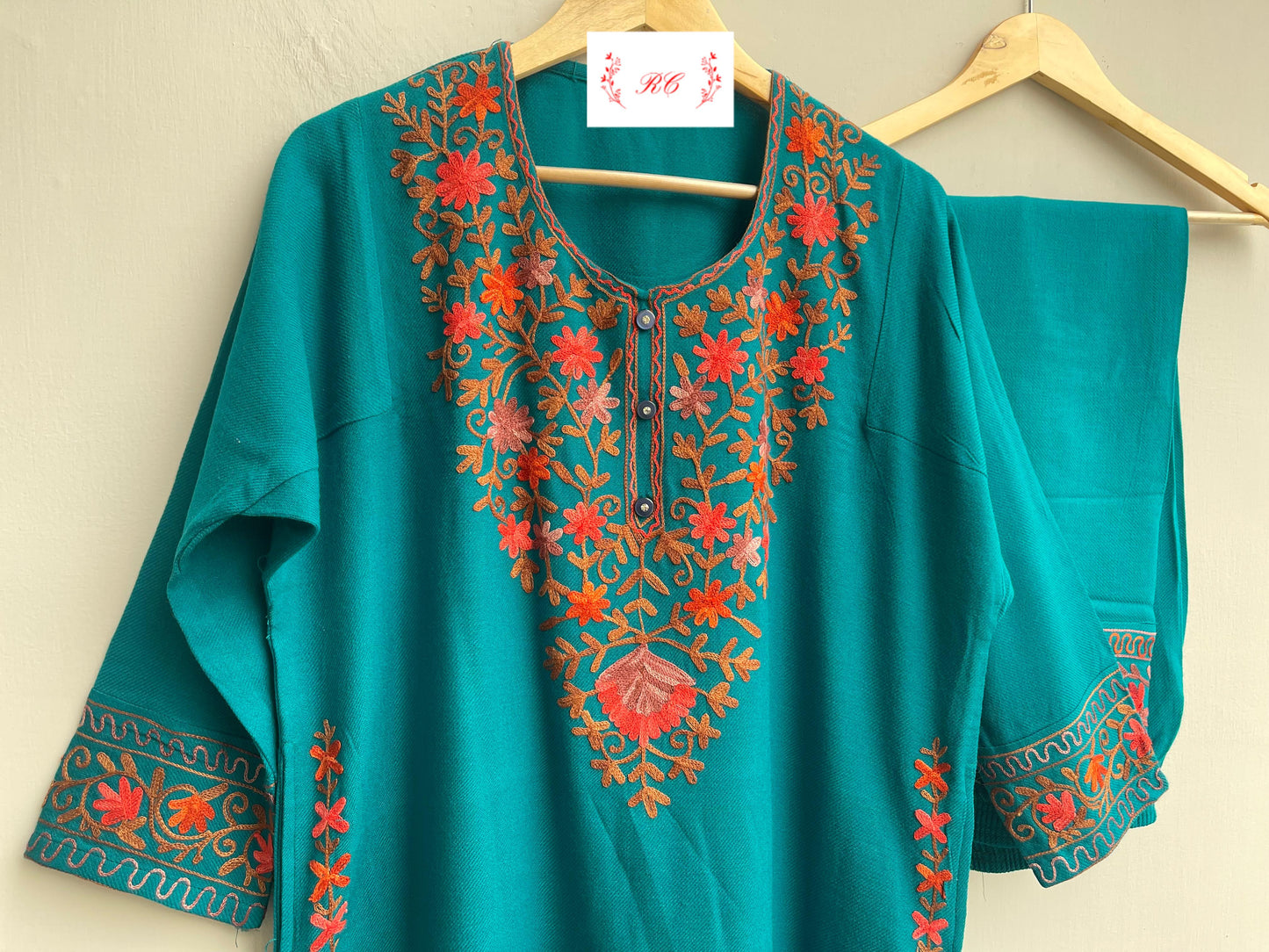 Kashmiri pheron readymade ladies coord set Rc18296