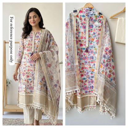 Banarasi Kota Doriya Printed Unstitched Ladies Suit RC-18854