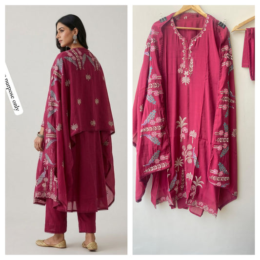 Mul Chanderi Unstitched Ladies Suit RC-18890