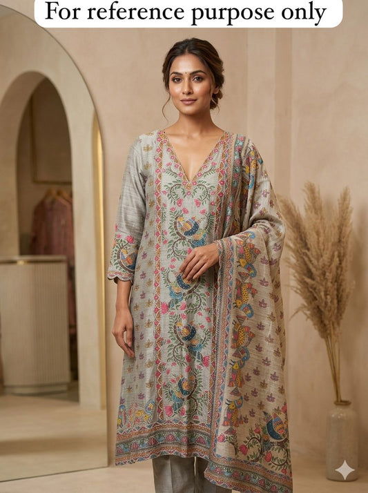 Pure khadi linen unstitched ladies suit Rc18491 (b)