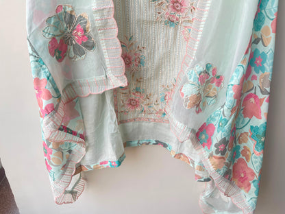 Mul chanderi unstitched ladies suit Rc19109