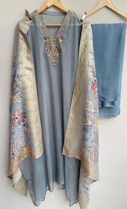 Organza unstitched ladies suit Rc17940