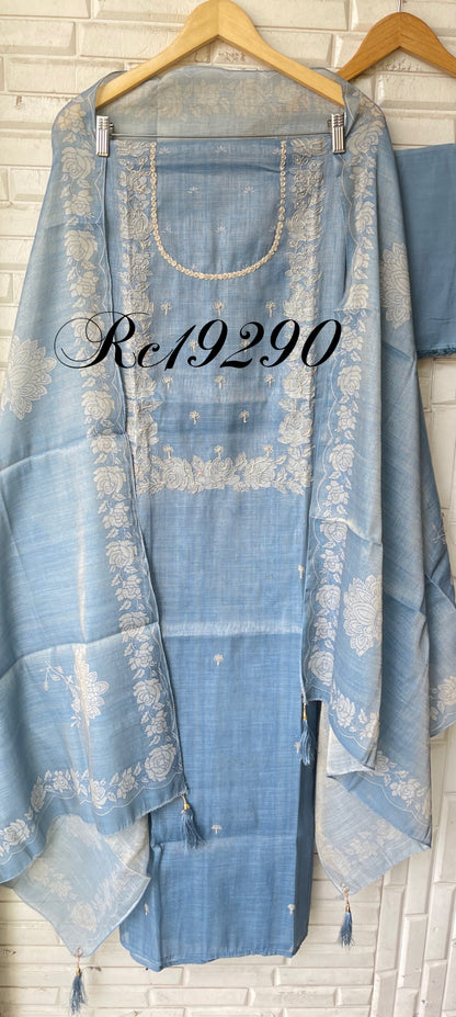 Shimmer self linen printed unstitched ladies suit Rc19290