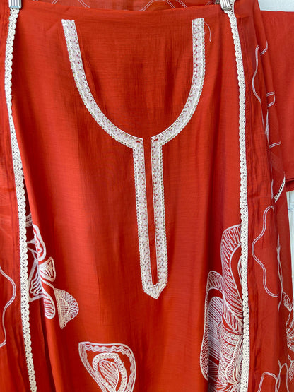 Mul chanderi unstitched ladies suit Rc17814