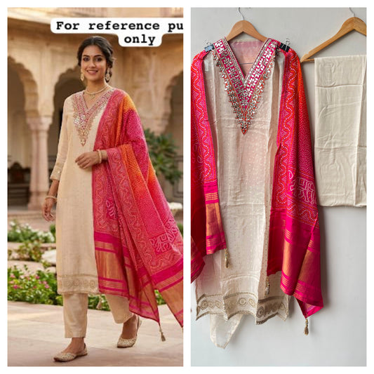 Banarasi shimmer silk ladies unstitched suit Rc19248