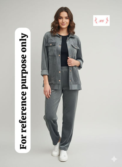 Velvet coudroy readymade winter ladies coord set Rc18149