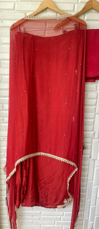 Organza silk unstitched ladies suit Rc17507