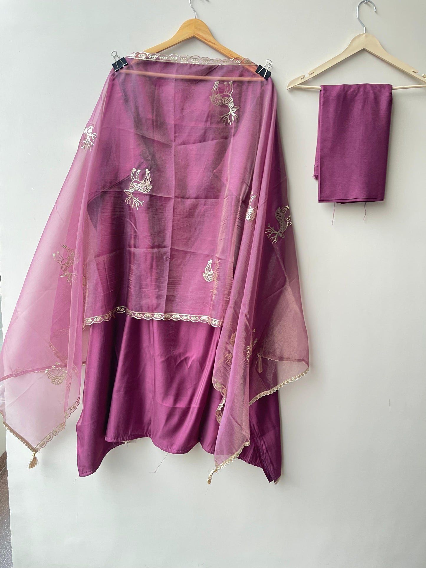 Satin silk unstitched ladies suit Rc18932