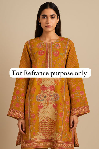 Crape satin unstitched ladies suit Rc17731