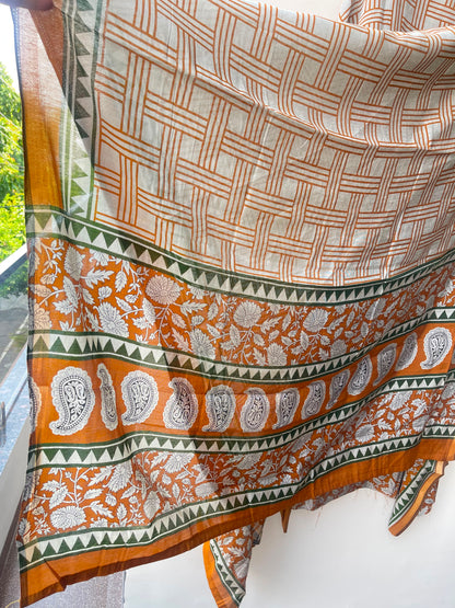 Mul chanderi maheshwari printed unstitched ladies suit Rc19005 (a)