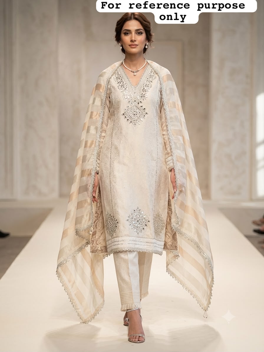 Pure self shimmer brocade silk unstitched ladies suit Rc19206