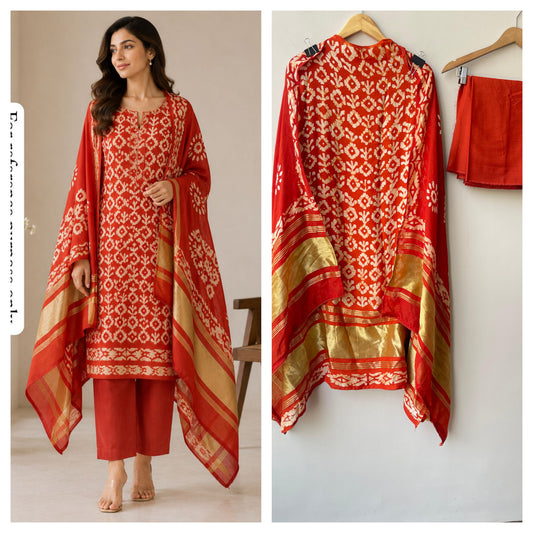 Banarasi Chanderi Cotton Unstitched Ladies Suit RC-18878