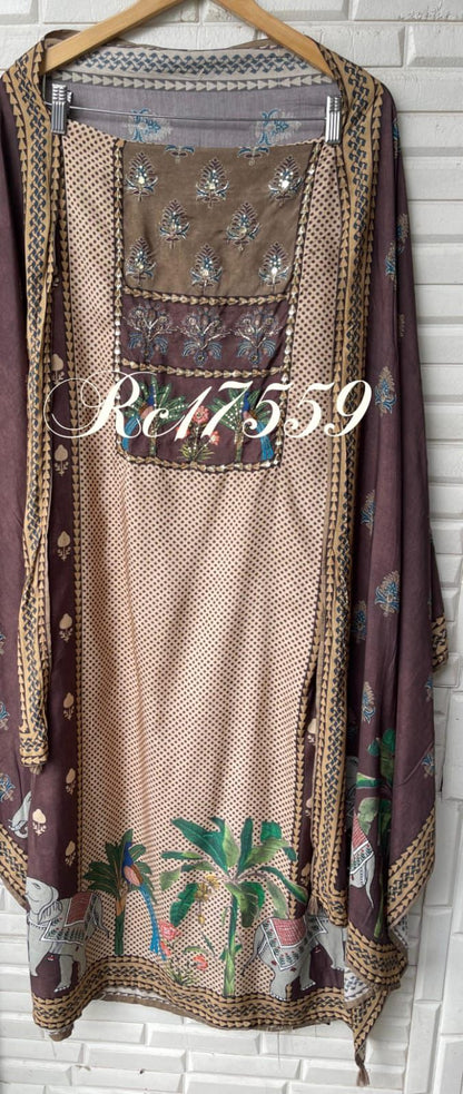 Muslin printed unstitched ladies suit Rc17559