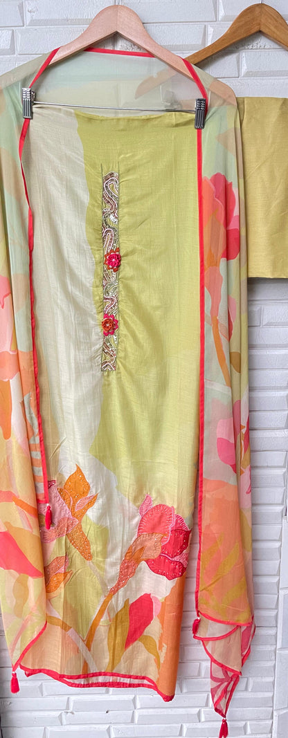 Pure muslin unstitched ladies suit Rc17628