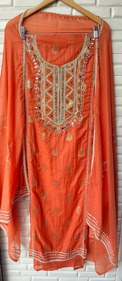 Mul chanderi semi stitched ladies suit Rc17537 (b)