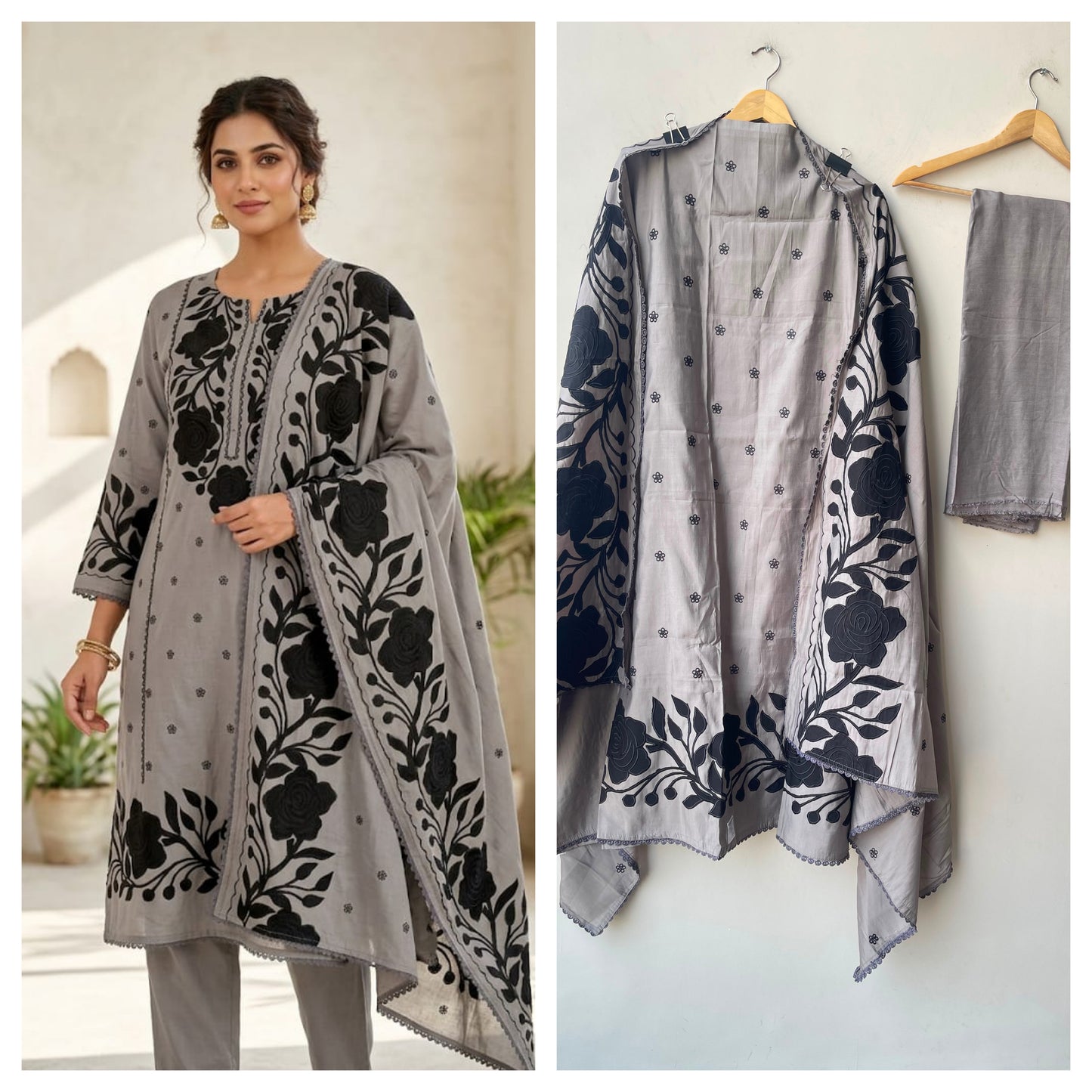 Mul chanderi printed ladies unstitched suit Rc19322 (a)