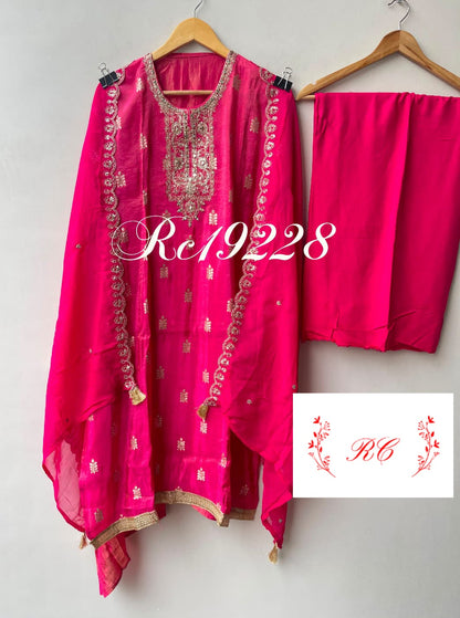 Banarasi shimmer silk ladies unstitched suit Rc19228