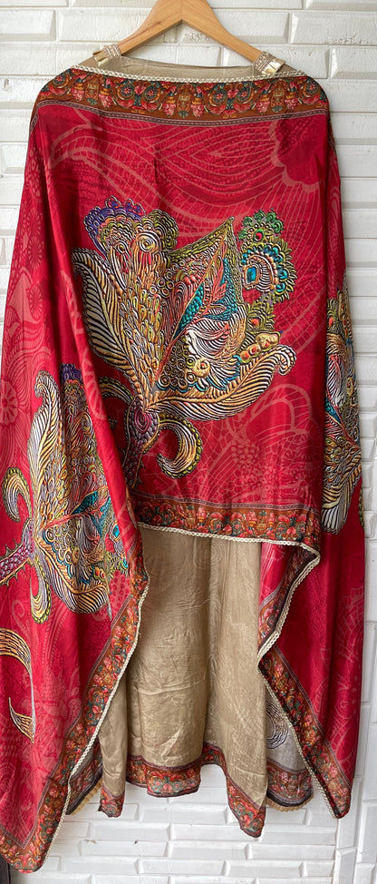 Self satin crape unstitched ladies suit Rc17781