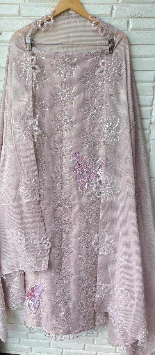 Pure brocade self banarasi shimmer silk unstitched ladies suit Rc17747 (c)