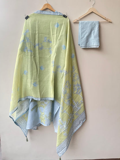 Pure linen printed unstitched ladies suit Rc18914