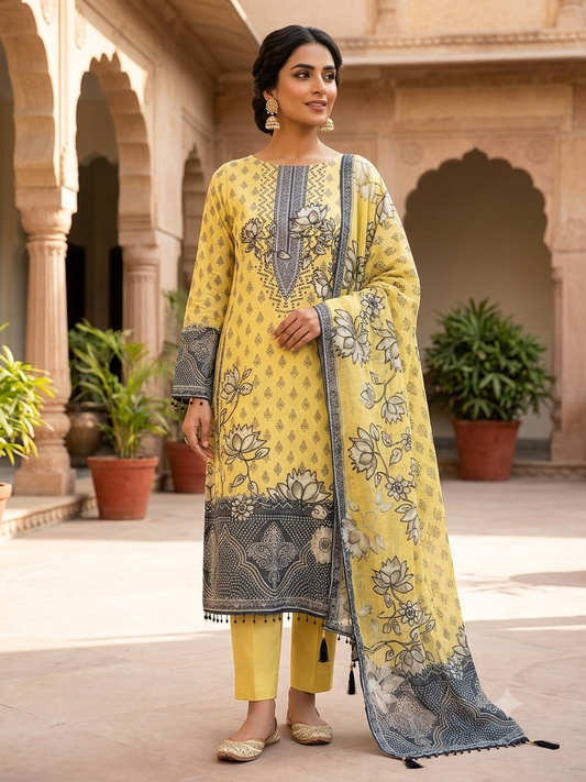 Organza printed unstitched ladies suit Rc19225