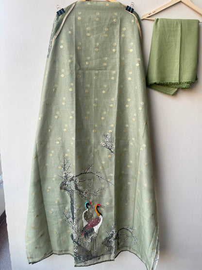 Self Banarasi kota doriya printed unstitched ladies suit Rc19076 (b)