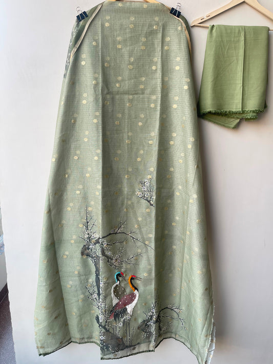 Self Banarasi kota doriya printed unstitched ladies suit Rc19076 (b)