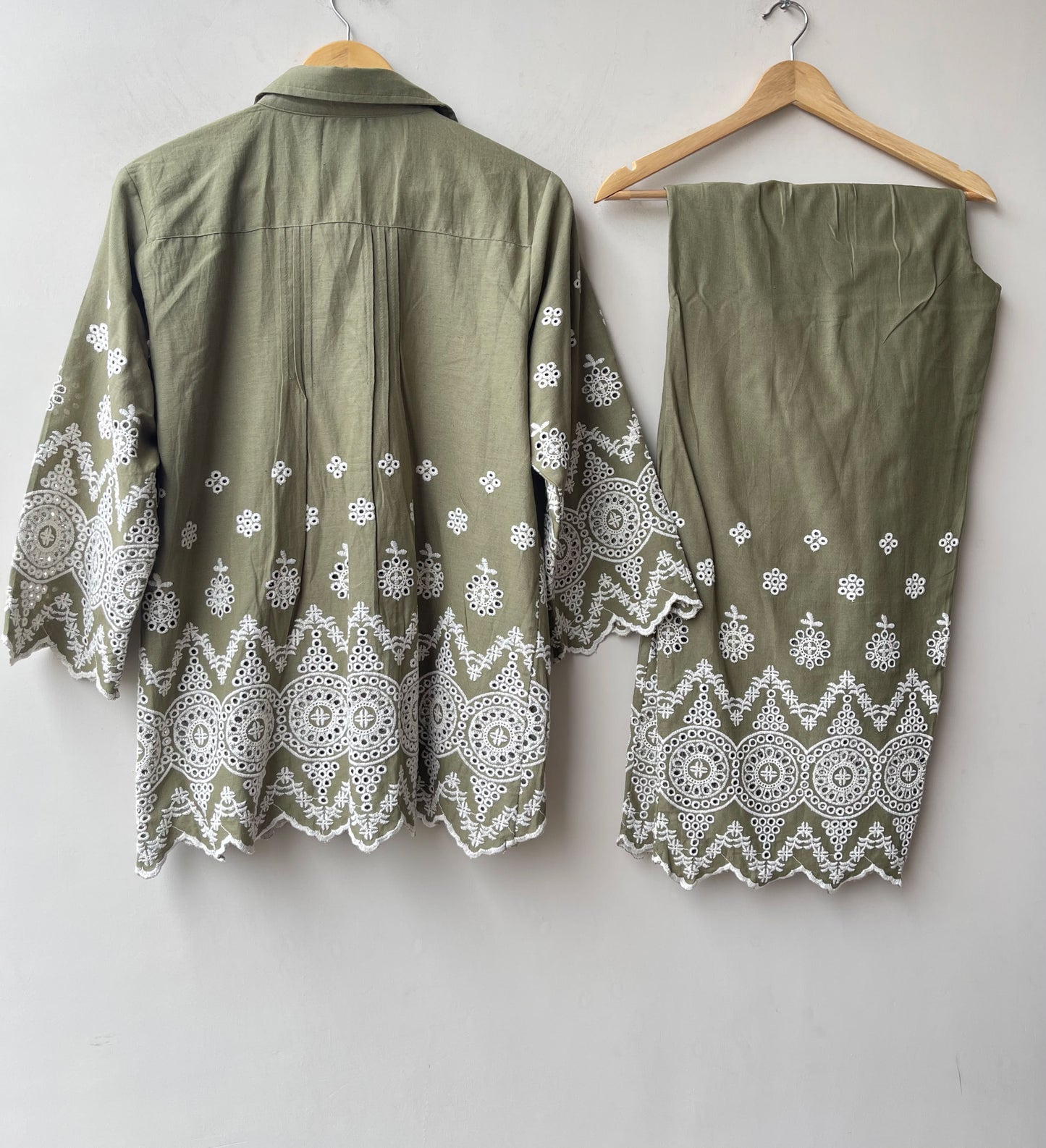 Chikan cotton readymade ladies coord set Rc19161
