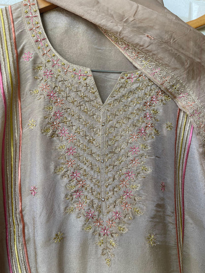 Shimmer silk unstitched ladies suit Rc17798