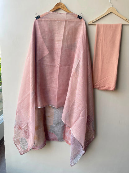 Linen printed unstitched ladies suit Rc19075