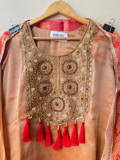 Shimmer silk stitched ladies suit Rc19304 (b)