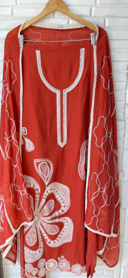 Mul chanderi unstitched ladies suit Rc17814