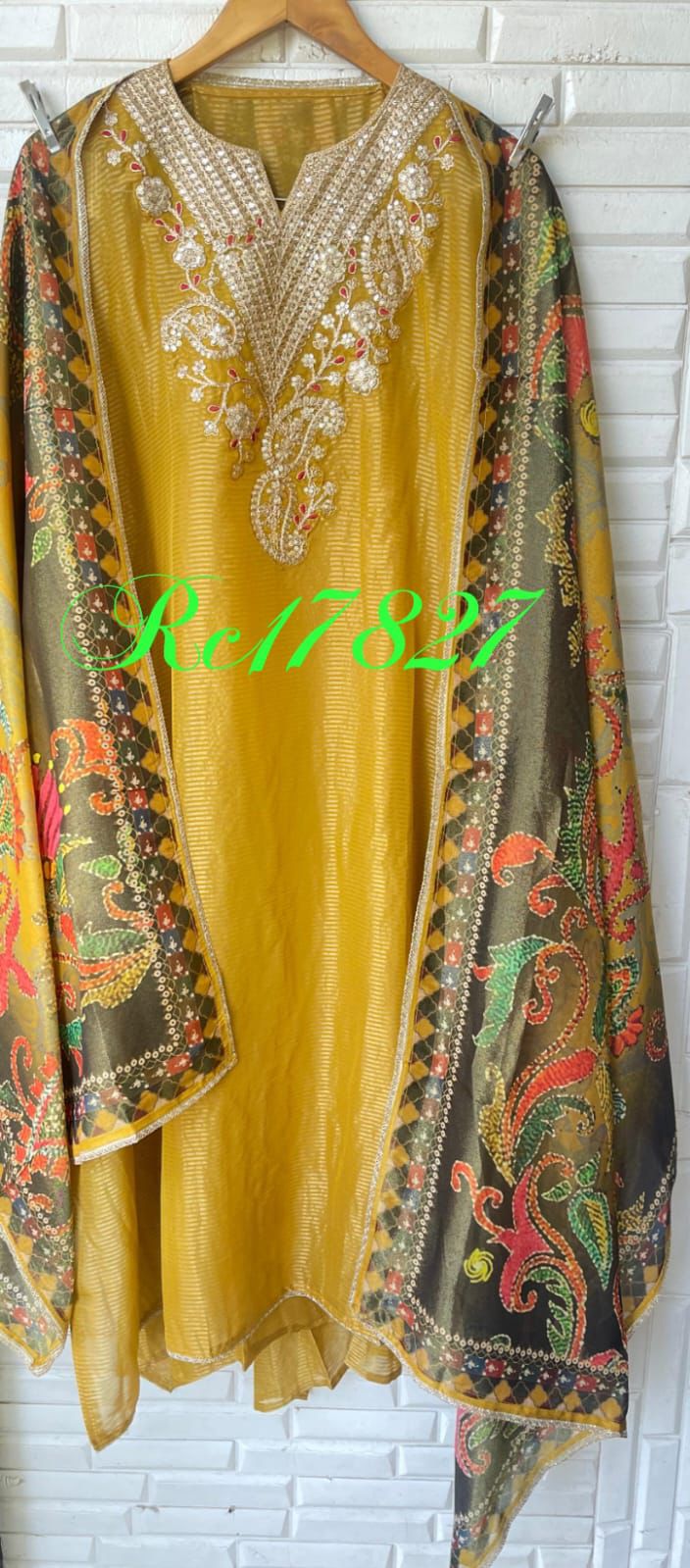 Shimmer silk unstitched ladies suit Rc17827